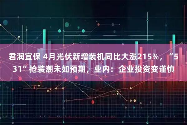 君润宜保 4月光伏新增装机同比大涨215%，“531”抢装潮未如预期，业内：企业投资变谨慎