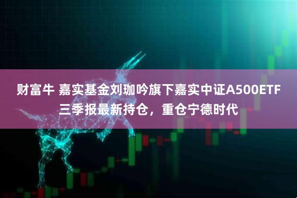 财富牛 嘉实基金刘珈吟旗下嘉实中证A500ETF三季报最新持仓，重仓宁德时代